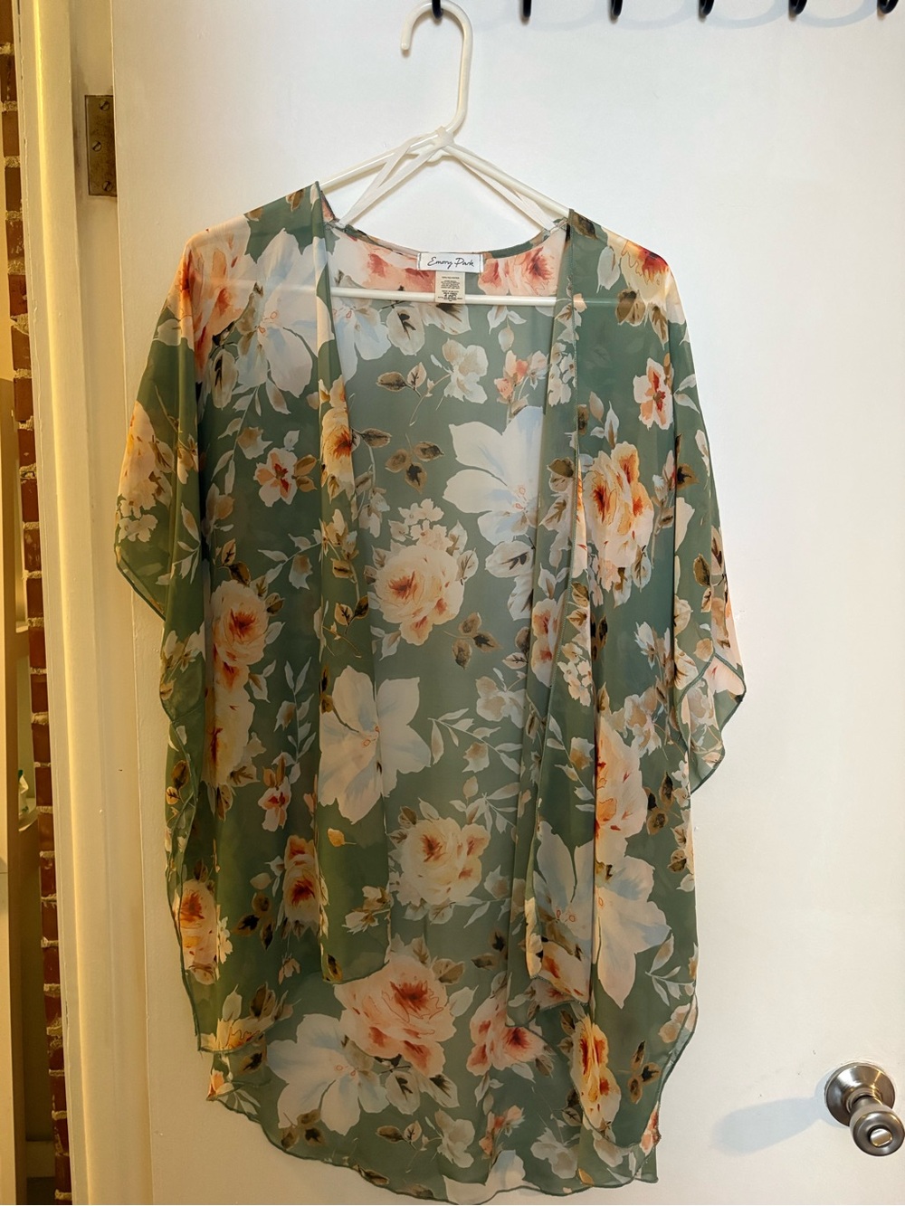 Green Floral Sheer Kimono